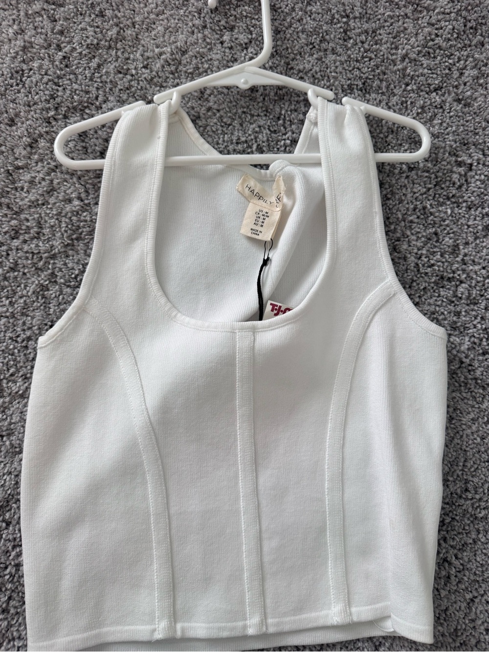 White Ribbed Tank Top - Women's